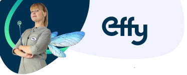 Logo Effy avec une personne en illustration